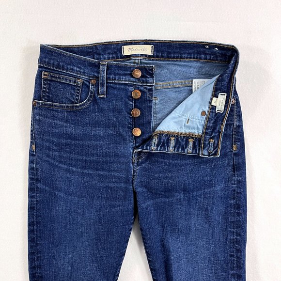 Madewell High Rise Skinny Exposed Button Fly Stretch Jean Hayes Wash J9491 - Picture 7 of 16